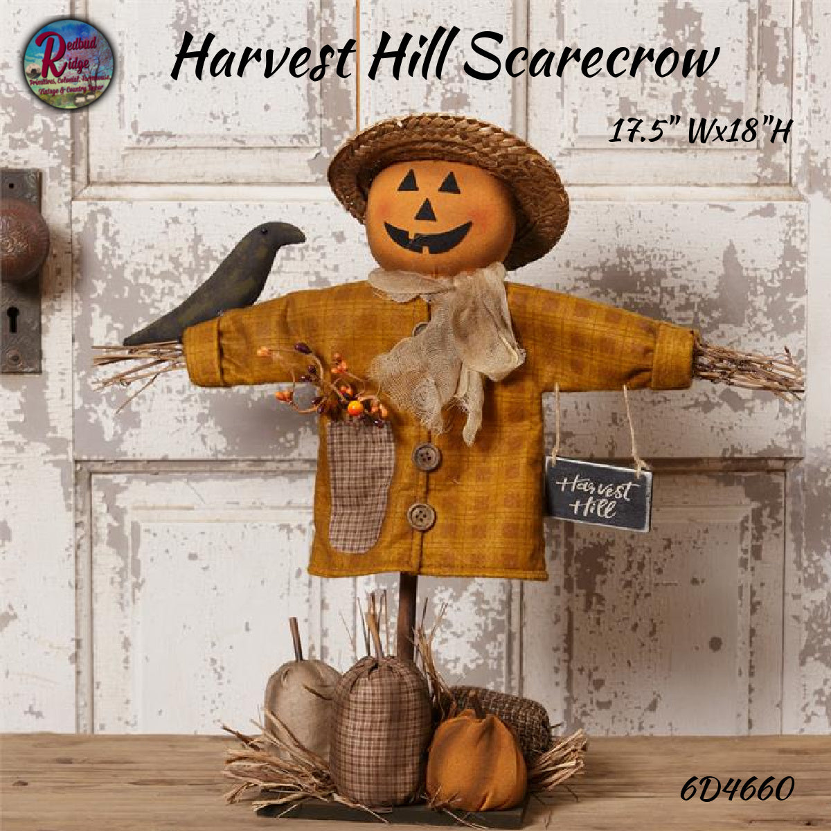 Hand-Painted Harvest Scarecrow Paper Towel Holder