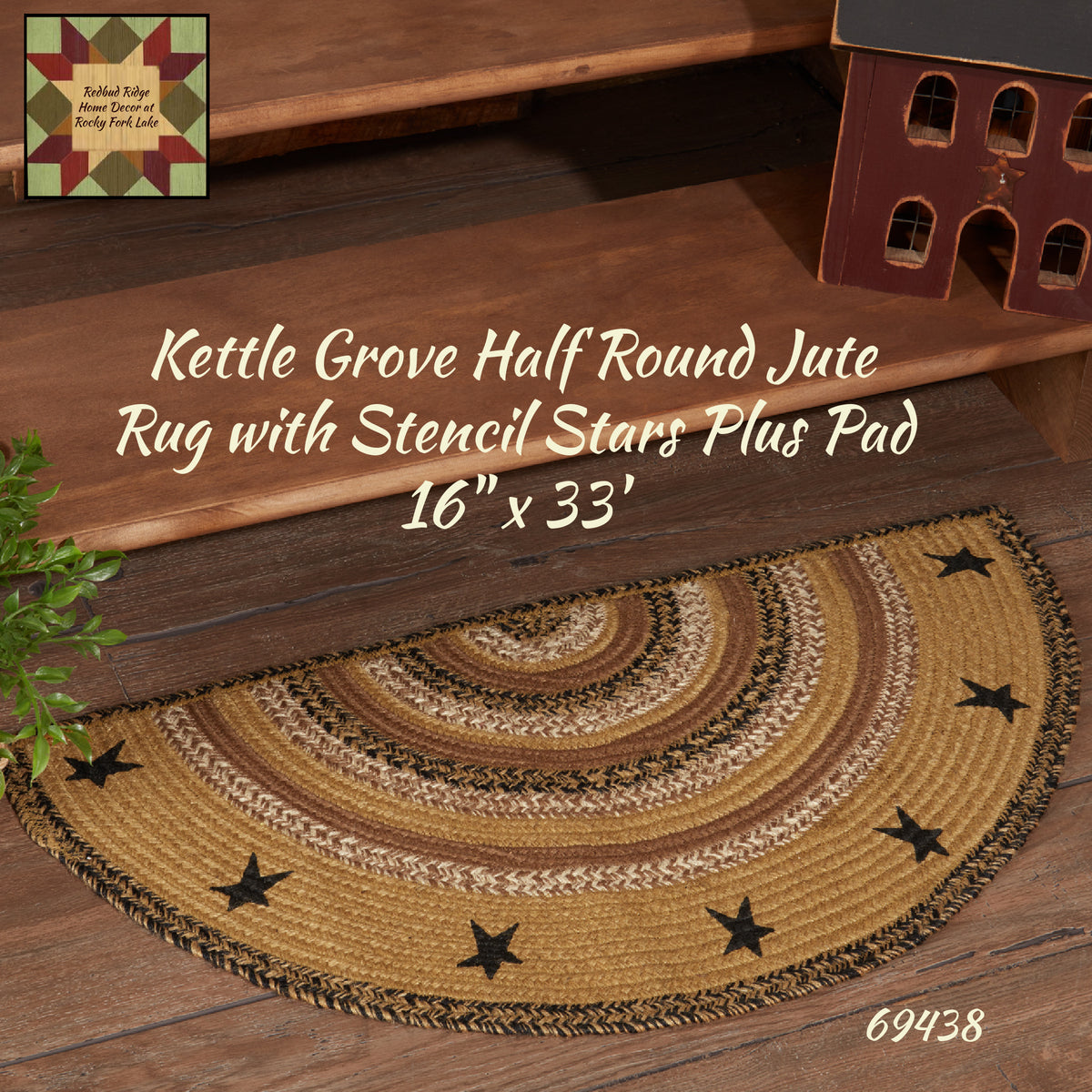 Kettle Grove w/Stencil Stars Oval or Half Round Jute Rugs Including No –  Redbud Ridge Home Decor