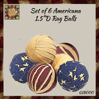 Americana 1.5"D Rag Balls Set of 6