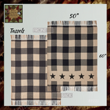 Black Check Star Woven Throw