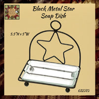 Black Star Soap Dish including Glass Dish