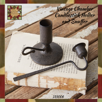 Rustic Chamber Candlestick Including Snuffer