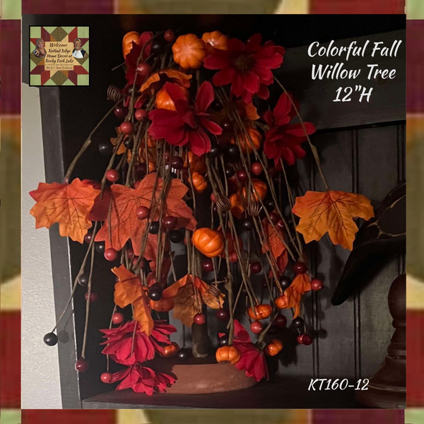 Colorful Fall Willow Tree 12"H