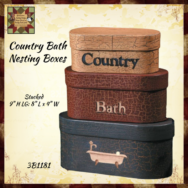 Country Bath Nesting Boxes 3 Set