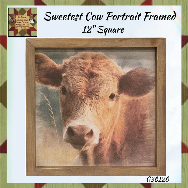 Sweetest Cow Portrait Framed