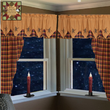 Heritage Farms Primitive Check Star & Pip Curtain Valance