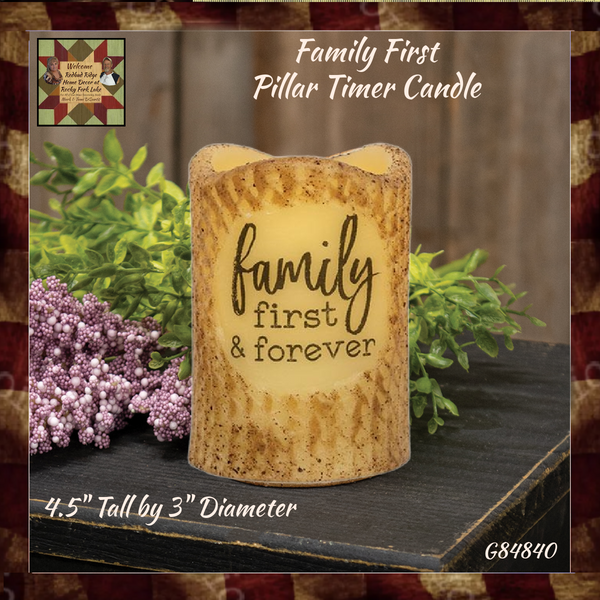 Family First & Forever Pillar Timer Candle