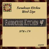 Farmhouse Kitchen Wood Sign with Rooster
