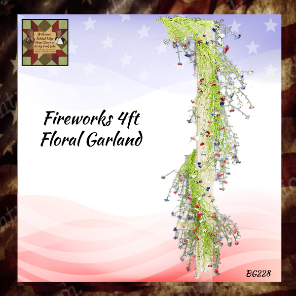 Fireworks Floral Garland 4'L