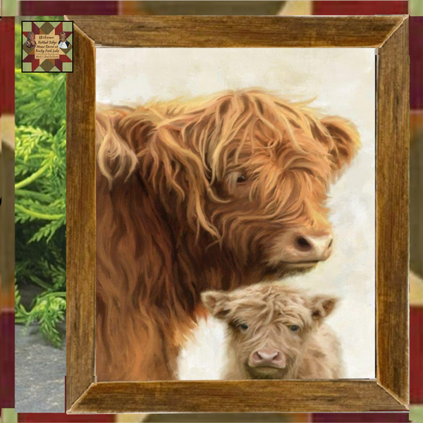 Highland Cow Mom and Baby Frame