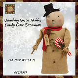 Rustic Hobbes Candy Cane Snowman