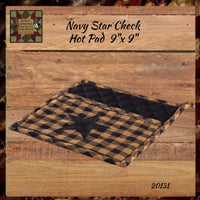 Navy/Khaki Check Star Applique Collection