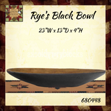 Rye's Yesteryear Black Bowl 23"W
