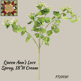 Queen Ann's Lace Cream 18" Faux Floral Spray