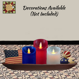 Red White Blue Moving Flame Pillar Timer Candles