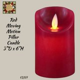 Red White Blue Moving Flame Pillar Timer Candles