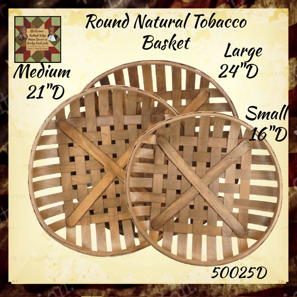 Round Tobacco Baskets Natural