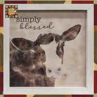 Simply Blessed Calf Framed Portrait