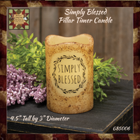 Simply Blessed Pillar Timer Candle