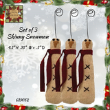 Primitive Skinny Snowman Ornaments, 3 Set