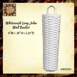 Whitewash Long John Wall Basket 18"L