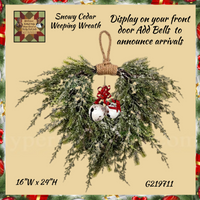 Wintry Weeping Cedar Wreath 16"