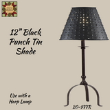 12" Punch Tin Dot Black Metal Lamp Shade