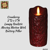 Lumpy 2"D x 5"H Realistic Lumpy Moving Motion Flame Pillar Timer Candle