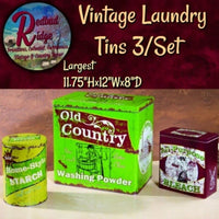 LAUNDRY METAL TINS 3 Set Storage