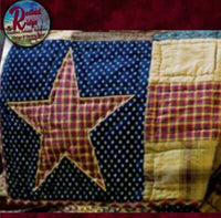 Folk Art Patriotic Patch Star Quilted Patchwork Throw