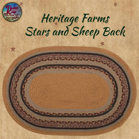 Heritage Farms Sheep Jute Rug Half or Oval w/ Durable & Non-slip Pad