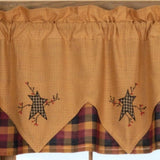 Heritage Farms Primitive Check Star & Pip Curtain Valance