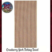 York Ticking Black or Cranberry Nutmeg Towel Raghu