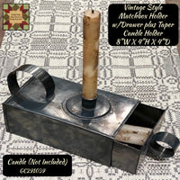 Match Box Taper Candle Holder w/Drawer