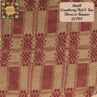 Amish Woven Pattern Cranberry & Tan Throw or Runner