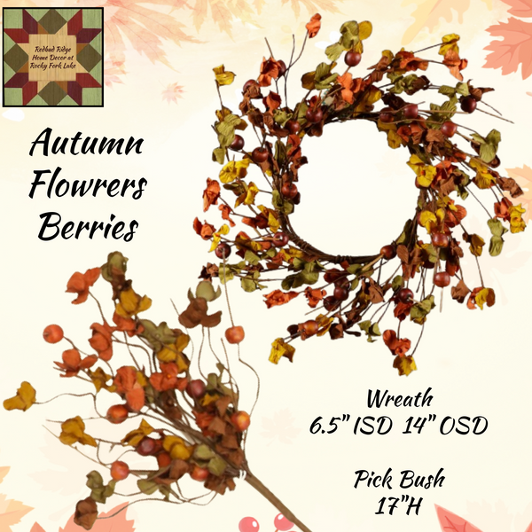 Autumn Flowers and Berries Floral