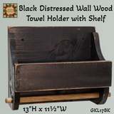 Black Distressed Wall Towel Holder