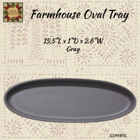 Farmhouse Oval Tray 15.5"L Cream, Gray or Stoneware