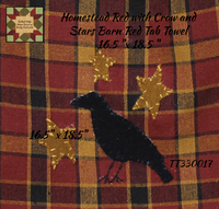 Homestead Red with Crow and Stars Barn Red Tab Towel