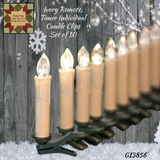 Ivory Remote, Timer Taper Candle Clips Set of 10