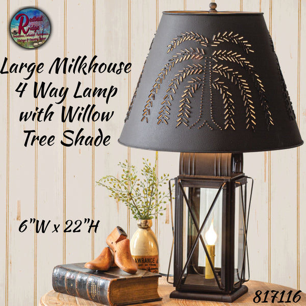 Lamp Milkhouse Including Willow Tree Shade ~ Rustic Brown