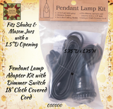 Pendant Lamp Adapter Kit w/Dimmer Switch 18' Cloth Covered Cord