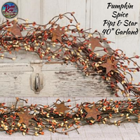 Pumpkin Spice Pip/Star Wreaths, Pick & Garland