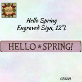 Spring Engraved & Distressed Wood Spring 12"L Signs Assorted