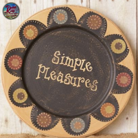 Plate Aged & Distressed Simple Pleasures Wood