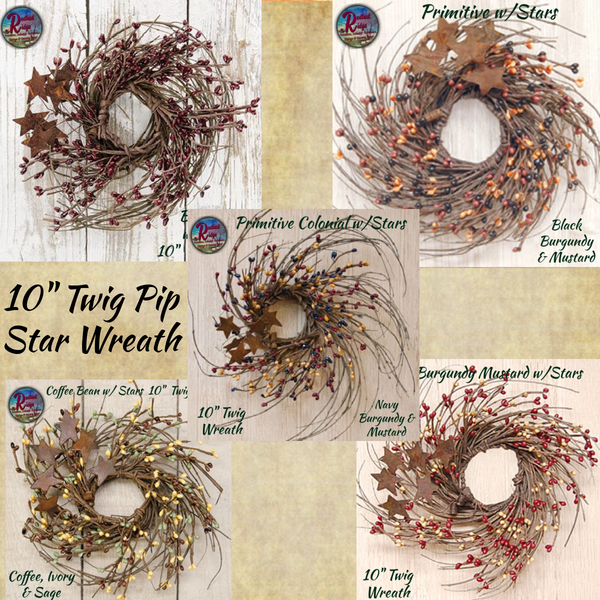 Wreath Twig Pip Star Berry 10"