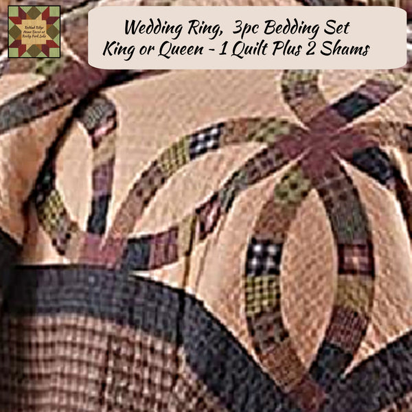 Wedding Ring 3pc King or Queen Bedding Set