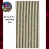 York Ticking Black or Cranberry Nutmeg Towel Raghu