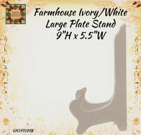 Plate Stands Large Assorted Colors Pewter, Stoneware, and Cream White