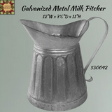 Galvanized Large Milk Pitcher